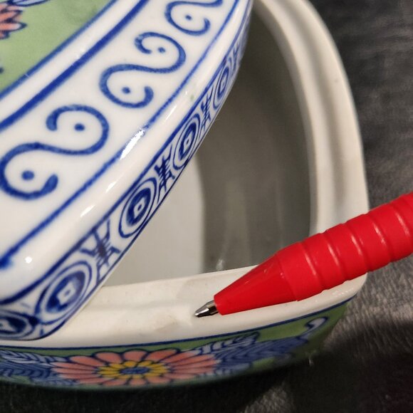 Vintage Porcelain Bohemian Heart Box With Lid - Picture 8 of 10